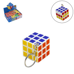 Lot 12 porte-clés jeu patience cube 3,5cm Jouets et articles kermesse 18484